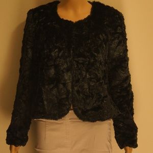 Elegant faux fur jacket for evening